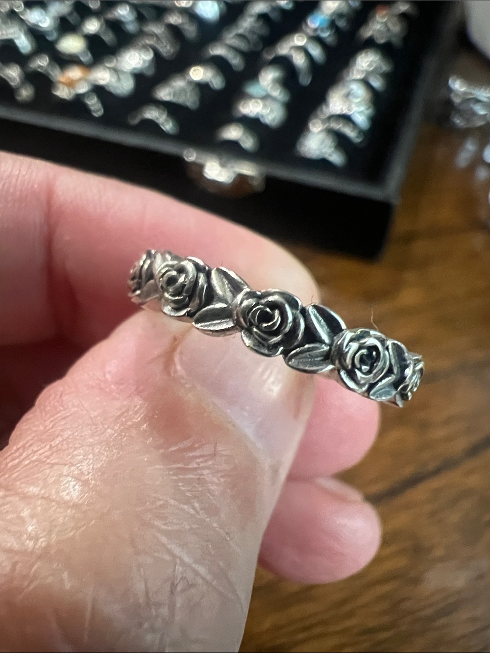 Sterling Silver Rose Band Ring - Floral Women's Jewelry